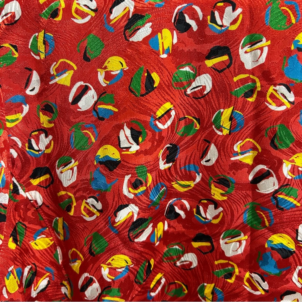 Vintage Red Pattern Button Down Top - image 8